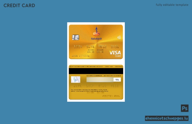 Beispielvorschau der Rabobank Visa Gold Card (Niederlande)